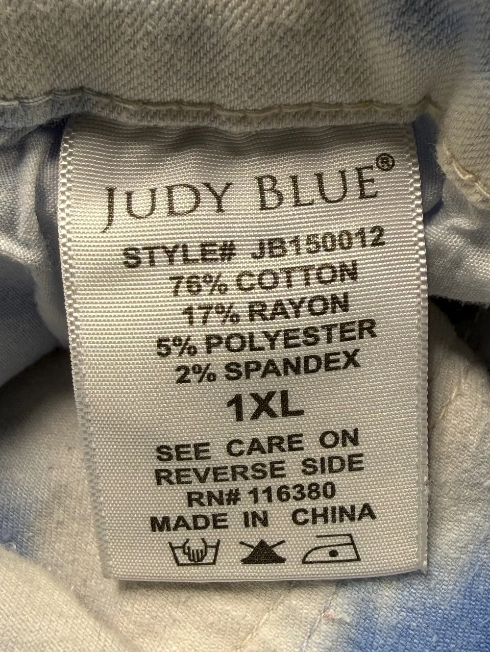 Judy Blue Tie-Dye Denim Shorts Women 1XL Blue White